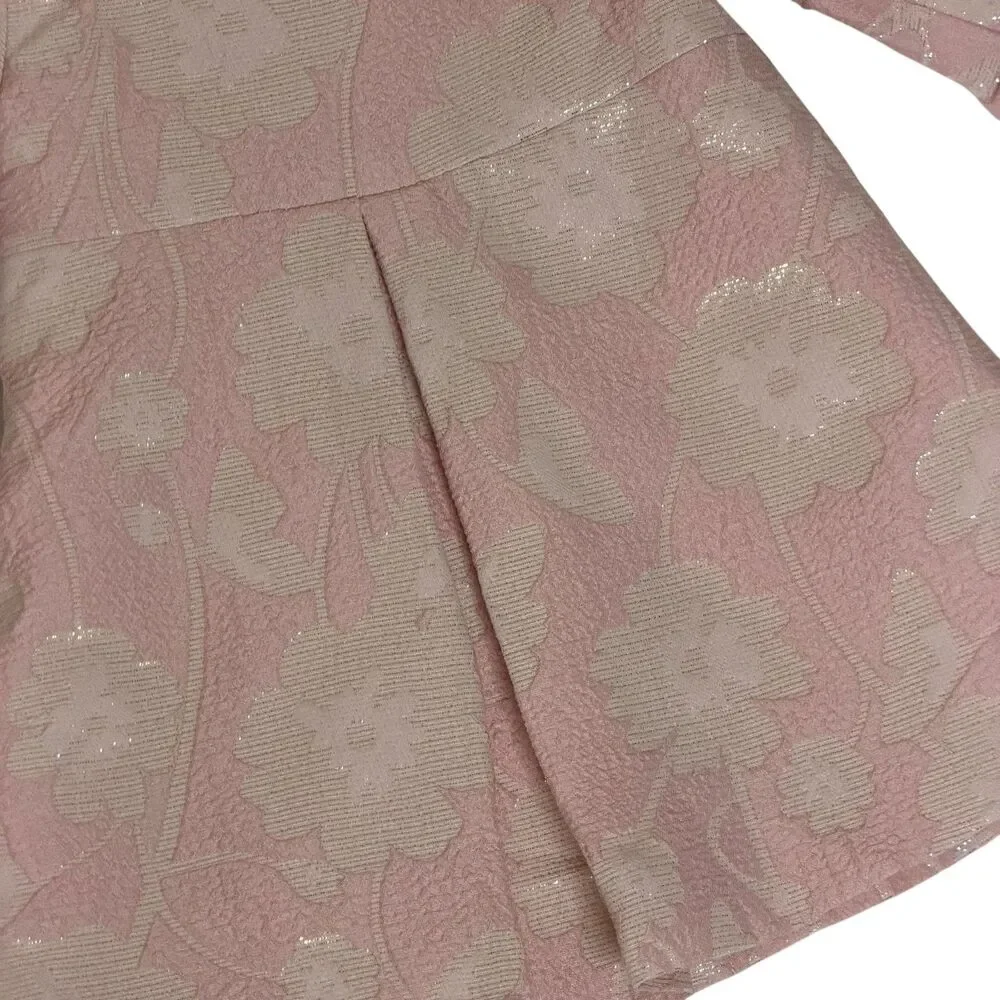Biscotti Jacket Coat Baby Girl Infant Dressy Ruffle Pink Silver 6 Month